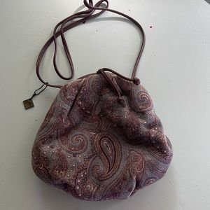 Vintage Annie of California purple paisley crossbody purse